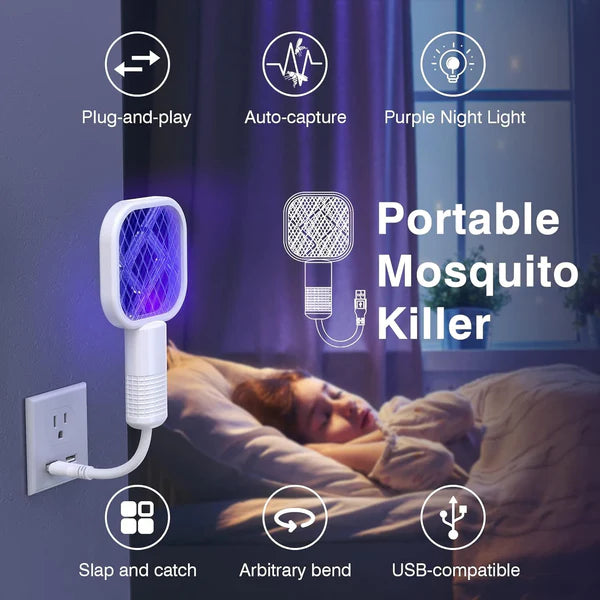 2-in-1 Mosquito Killer Racket & Lamp β USB Rechargeable & Chemical-Free!