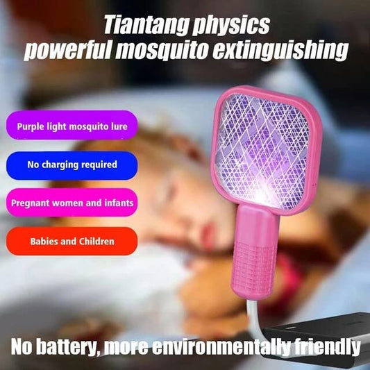 2-in-1 Mosquito Killer Racket & Lamp – USB Rechargeable & Chemical-Free!