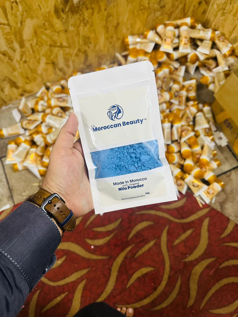 Imported Moroccan Beauty Blue Nila Powder Neela Mask for Glowing Skin Clay