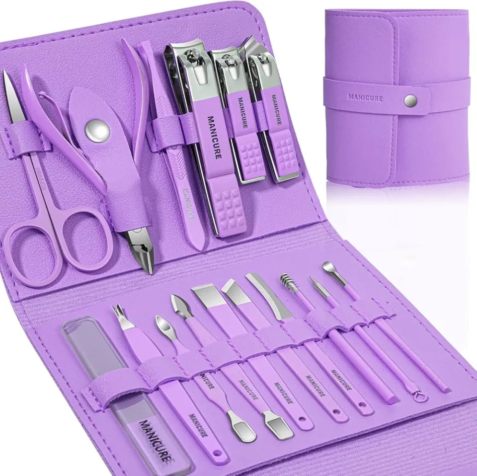 Original China imported 16 in 1 Manicure & Pedicure Kit with Leather Bag