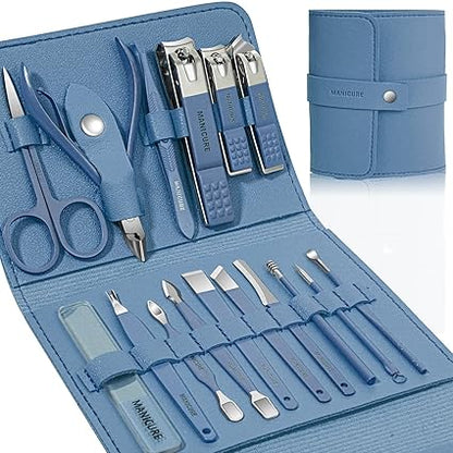 Original China imported 16 in 1 Manicure & Pedicure Kit with Leather Bag