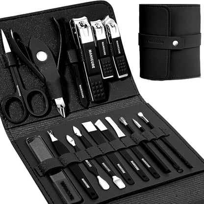 Original China imported 16 in 1 Manicure & Pedicure Kit with Leather Bag